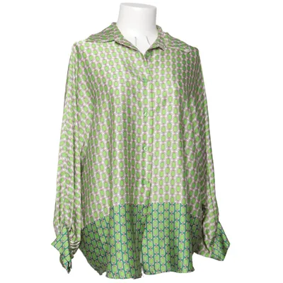 Blus (Grön, Flerfärgad) från New Collection Elastan, Polyester