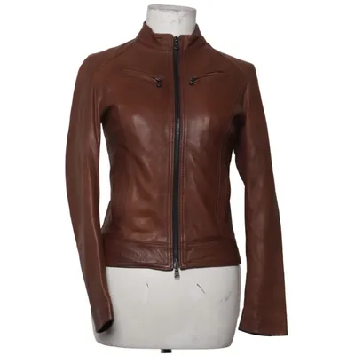 Leather jacket (Brown) from Reign Italia Cotton, Leather