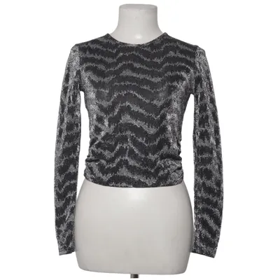 Bluse (Schwarz, Silber) von Topshop Petite Metallfaser, Polyamid