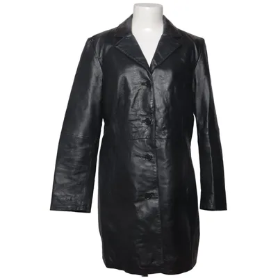 Leather coat (Black) from Michele Boyard Leather, Polyester