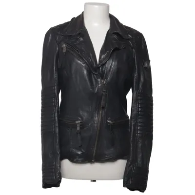 Bikerjacka (Svart) från Maze Bomull, Skinn, Polyester