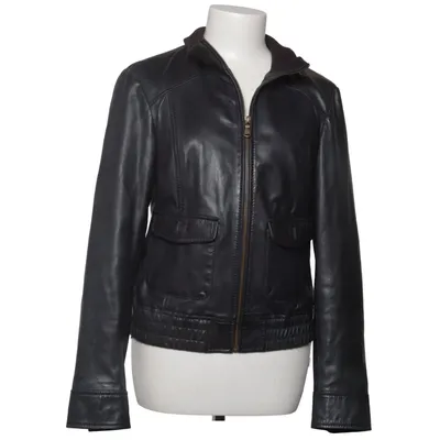 Lederjacke (Blau) von ESPRIT Collection Baumwolle, Elasthan, Leder, Polyester