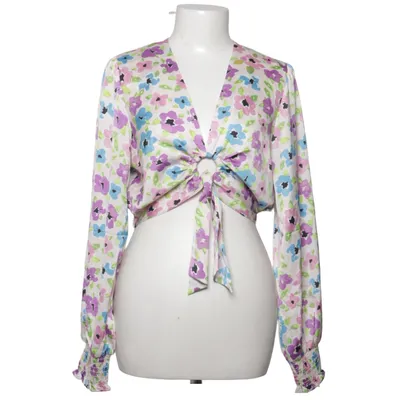 Wrap blouse (White, Multicolored) from Amisu Elastane, Polyester
