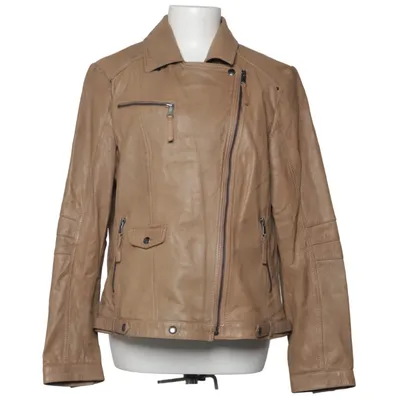 Bikerjacka (Beige) från Woman Bomull, Skinn, Polyester