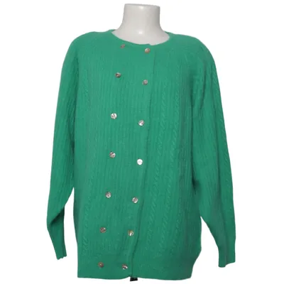 Strickjacke (Grün) von Gabriella Benelli Angora, Polyamid, Wolle