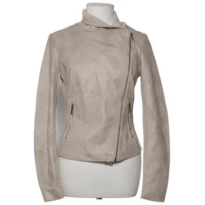 Biker jacket (Beige) from Softy Collection Polyester, Polyurethane, Viscose