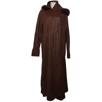 Ledermantel (Braun) Acetat, Leder, Polyamid, Polyester