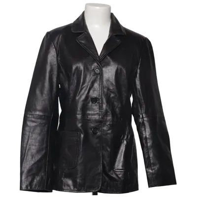 Leren blazer (Zwart) van Gipsy by Mauritius Leer, Polyester