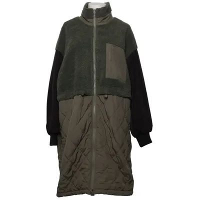 Wintermantel (Grün, Schwarz) von C&A Kunstpelz, Polyester