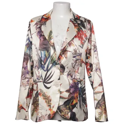 Blazer (Beige, Multicolored) from Sophyline Polyester