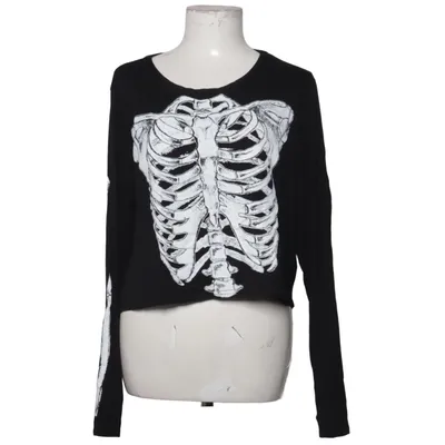 Lange mouwen shirt (Zwart, Wit) van Boohoo Elastaan, Viscose