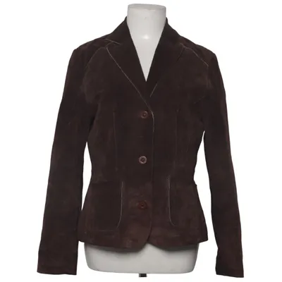 Leather blazer (Brown) from ESPRIT Leather, Polyester