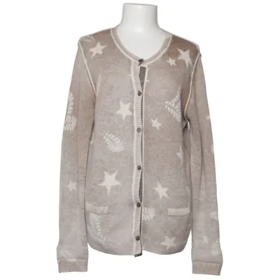Cardigan (Beige, White) from Nice Connection Cashmere, Merino wool
