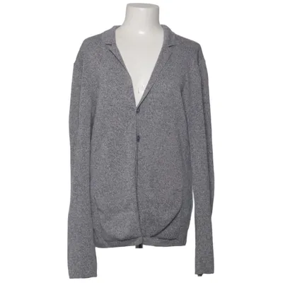 Cardigan (Gray, Blue) from Sisley Acrylic, Cotton, Linen