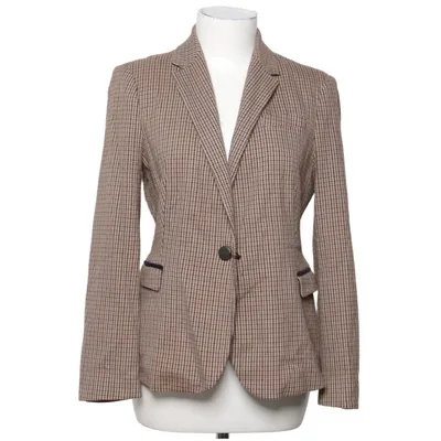 Blazer (Bruin, Blauw) van Zara Basic Acetaat, Katoen, Elastaan, Polyester, Viscose