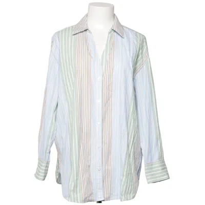 Shirt (Blauw, Groen, Wit) van Mango Katoen