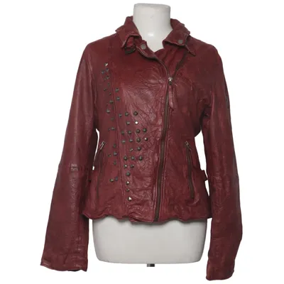 Biker jacket (Red) from Freaky Nation Cotton, Leather, Polyester