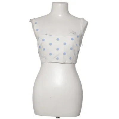 Crop top (Wit, Blauw) van Maryam Nassir Zadeh Cupro, Zijde