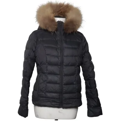 Down jacket (Gray) from Bomboogie Down, Feather, Fur, Nylon, Polyester