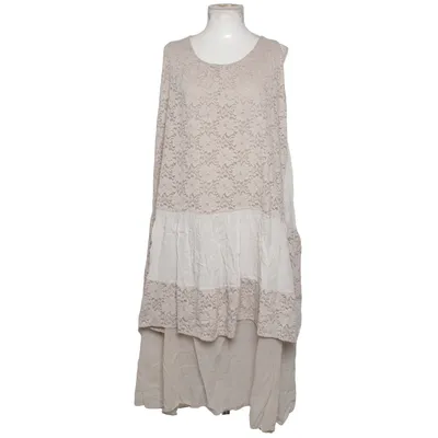 Jurk (Beige, Wit) Katoen