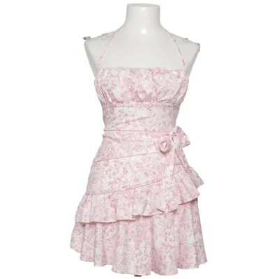 Halterneckklänning (Rosa, Vit) från Shein Elastan, Polyester