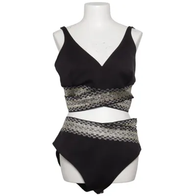 Bikini (Svart, Guldfärgad) från River Island Plus Elastan, Metallfiber, Polyester