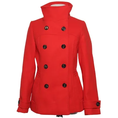 Pea coat (Red) from H&M Elastane, Polyester, Viscose