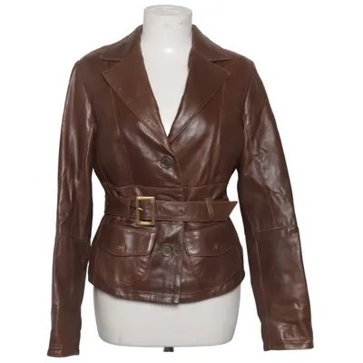 Læderjakke (Brun) fra Heine Kunstpels, Læder, Polyester