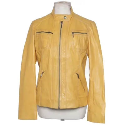 Veste en cuir (Jaune) de Prato Coton, Cuir, Polyester