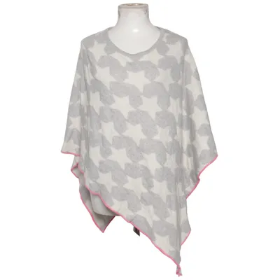 Poncho (Gris, Blanc, Rose) de Zwillingsherz Cachemire, Polyamide, Viscose, Laine