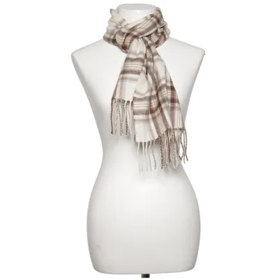 Scarf (Beige, Brown, Blue) from Lochmere Cashmere