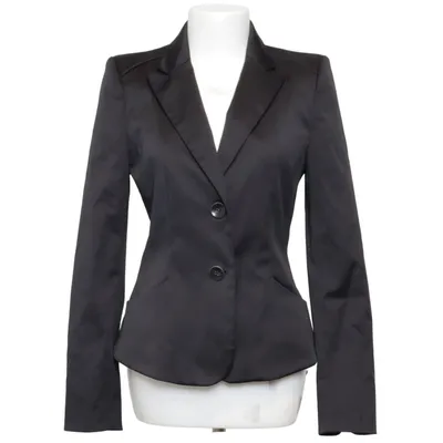 Blazer (Black) from Mango Moments Cotton, Elastane, Polyester