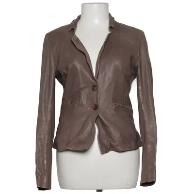 Leren blazer (Beige) van Muubaa Katoen, Leer, Polyester