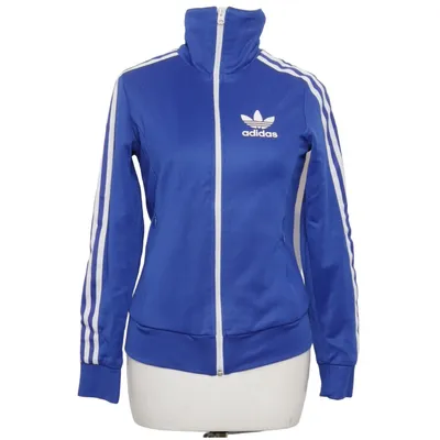 Træningsjakke (Blå, Hvid) fra Adidas Originals Bomuld, Polyester
