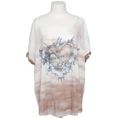 Top (White, Beige) from Gina Laura Elastane, Polyester, Viscose