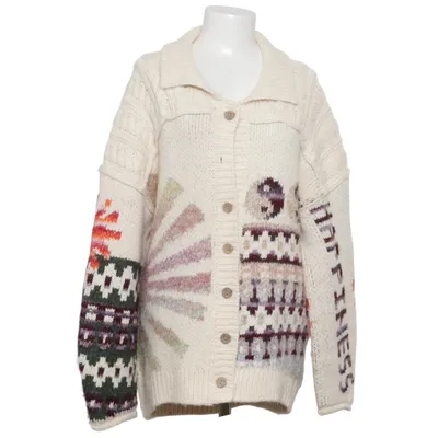 Cardigan (White, Multicolored) from Kimchi Blue Acrylic, Nylon, Polyester