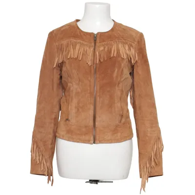 Jacket (Brown) from Zara Basic Polyester, Leather