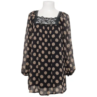 Bluse (Sort, Beige) fra Lila Elastan, Polyester, Viscose