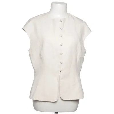 Outer vest (White) from ASOS Design Cotton, Linen, Polyester, Viscose