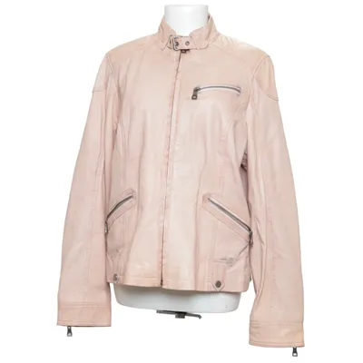 Veste en cuir (Beige, Rose) de Jilani Collection Cuir, Polyester