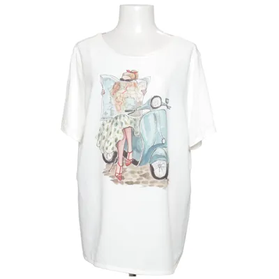 T-shirt (Vit, Flerfärgad) från VA Milano Elastan, Polyester, Viskos