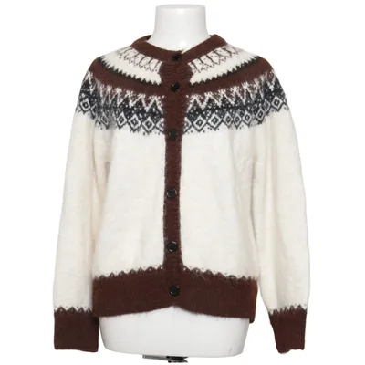 Cardigan (White, Brown) Acrylic, Elastane, Polyamide, Yak wool