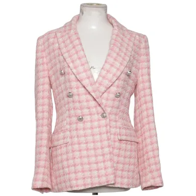 Blazer (Pink, Weiß) von Zara Baumwolle, Polyester, Viskose