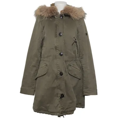 Parka (Grün) von Blonde No.8 Baumwolle, Elasthan, Leder, Polyester, Kaninchenpelz