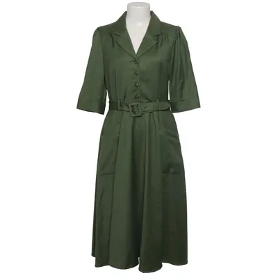 Skjortklänning (Grön) från Collectif Vintage Elastan, Polyester, Viskos
