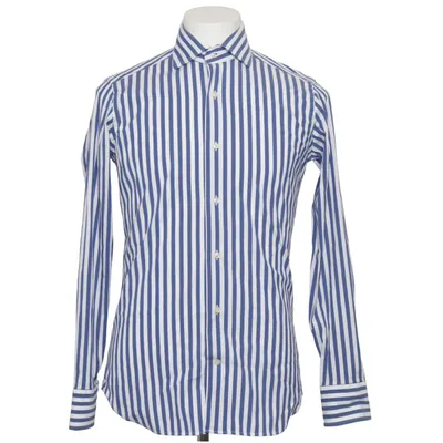Chemise (Bleu, Blanc) de Caliban Coton, Élasthane, Polyamide