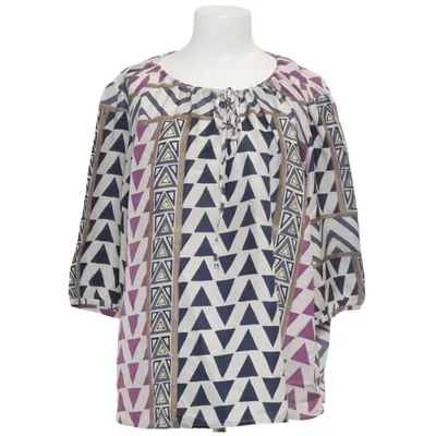 Blouse (Blauw, Lila, Wit) van Oui Collection Zijde