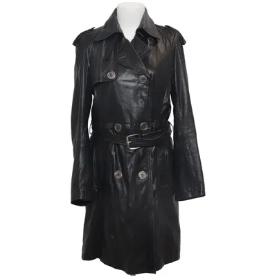 Veste longue en cuir (Noir) de Sylvie Schimmel Cuir