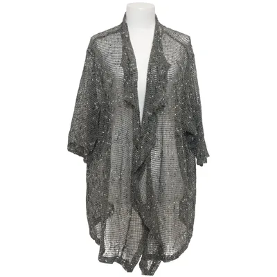 Cardigan (Grå, Hvid) fra Thea Bomuld, Polyester