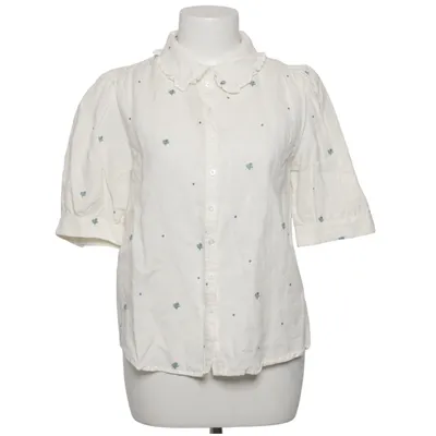 Kortärmad skjorta (Vit, Blå) från Sézane Linne, Ekologisk bomull, Polyester